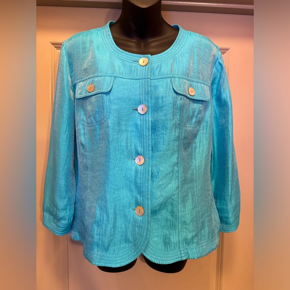 RUBY RD Blue jacket blazer size 12 - Picture 7 of 13